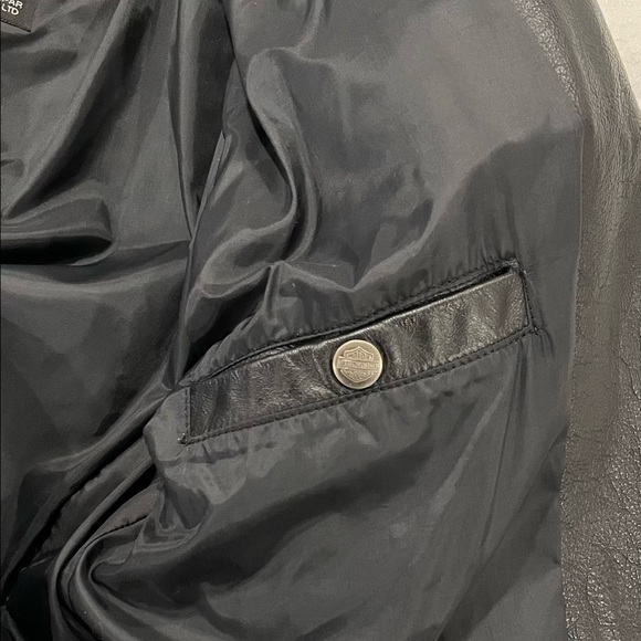 Vintage 80s 90s Harley Davidson Authentic Leather Biker Jacket Embossed Logo - Picture 13 of 16